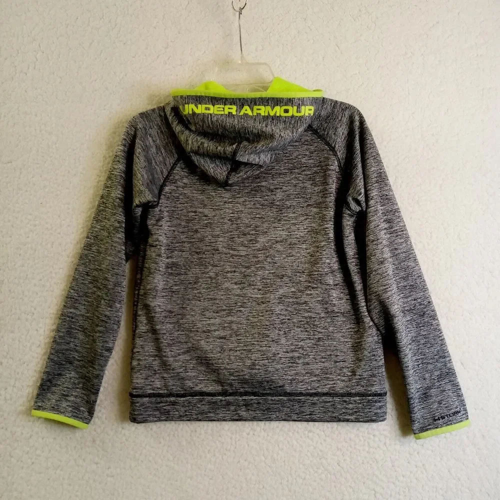 Under‎ Armour Youth Large Hoodie Polyester Log Sleeve Gray Pullover
